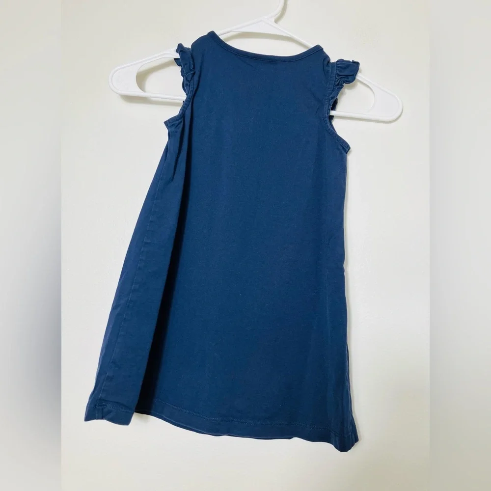 hannah andersson Dress Girls Sz‎ 100(4T) Blue Tank Cotton Summer Casual